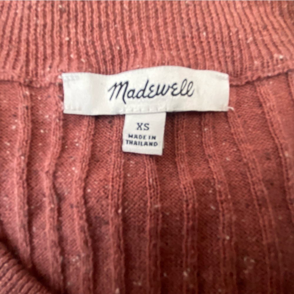 Madewell Ribbed Knit Sweater in Rust Like New XS - Picture 3 of 4